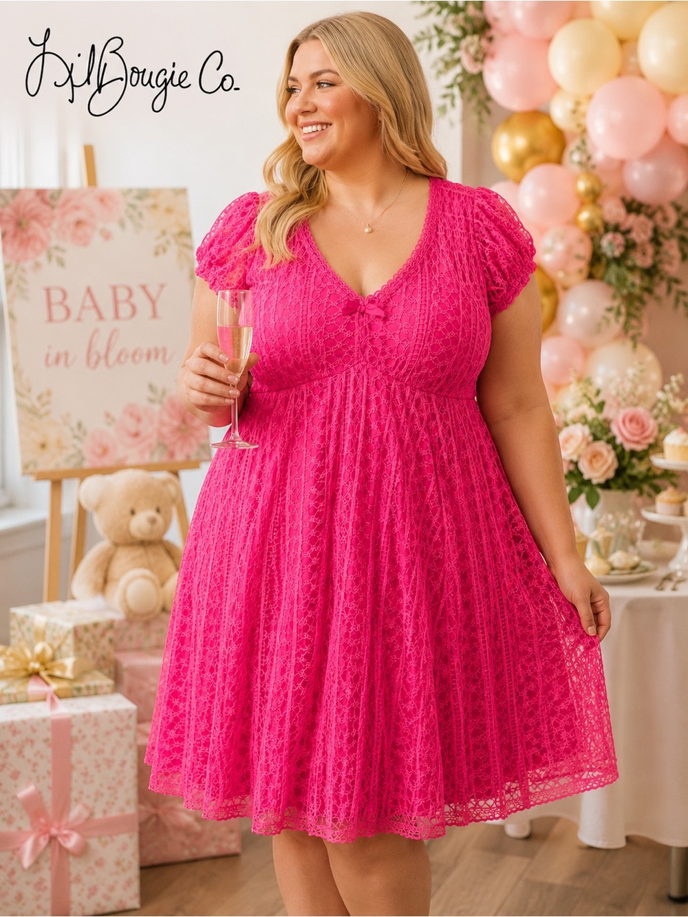 NWT Torrid x Betsy Johnson Pink Lace Puff Sleeve Dress | Size 1X